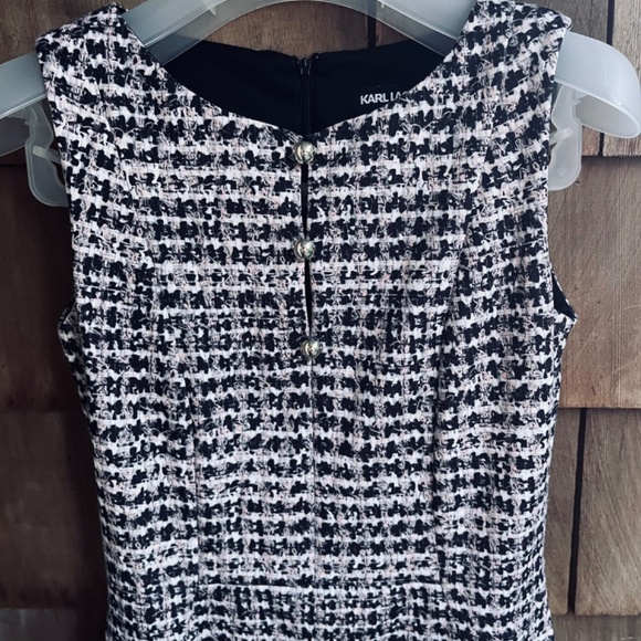 Karl Lagerfeld Elegant Sleeveless Dress – Black & White Pattern - Picture 3 of 10
